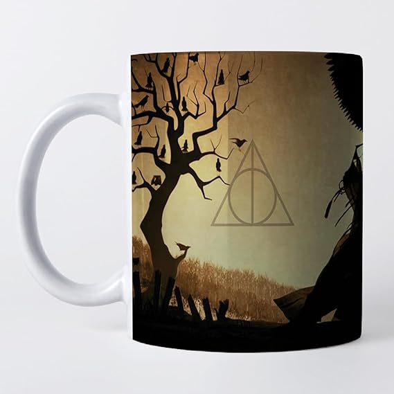 Caneca Harry Potter - Relíquias da Morte com Citação - Cerâmica 325ml
