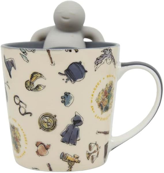 Caneca Porcelana Com Infusor Hogwarts Harry Potter 350ml