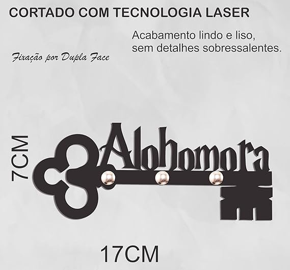 Porta Chave Parede Decorativo Suporte Harry Potter Alohomora