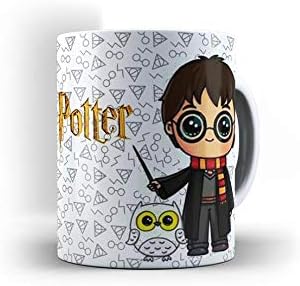 Caneca Branca Harry Potter Chibi