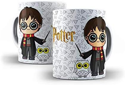 Caneca Branca Harry Potter Chibi