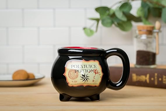 Silver Buffalo Warner Bros Caneca de café de cerâmica esculpida em 3D Polyjuice Potion, 590 ml, multicolorida