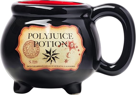 Silver Buffalo Warner Bros Caneca de café de cerâmica esculpida em 3D Polyjuice Potion, 590 ml, multicolorida