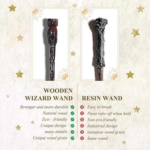 Handicraftviet Varinha mágica de Coruja 38cm