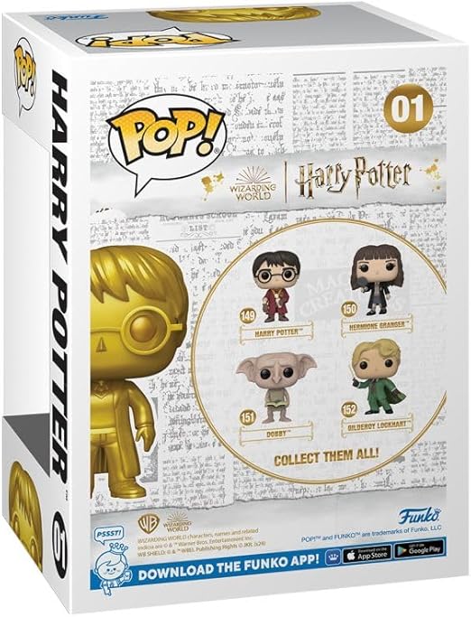 Funko Pop Harry Potter Nº.01 Metálica Gold Edition Edição Especial Exclusiva