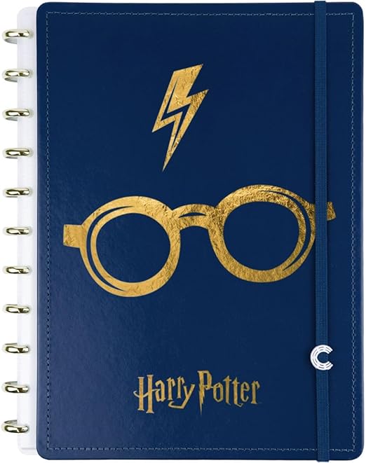Caderno Inteligente, Grande, Harry Potter Azul, 200x275 mm, 80 Folhas off white