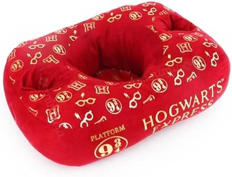 Kit Almofada Porta Pipoca Harry Potter Hogwarts Plataforma 9 3/4