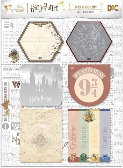 Acessório para Fichário Universitário com 6 Blocos destacáveis - Harry Potter