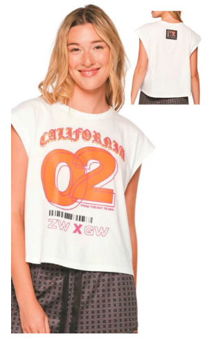 California 02 Graphic Crop Top