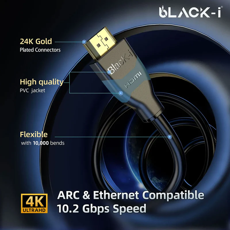BLACK-I HDMI 2.0 4K Cable