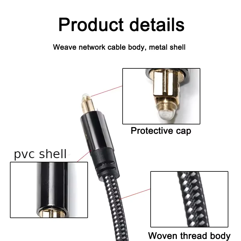 Black-i Toslink Optical Audio Cable