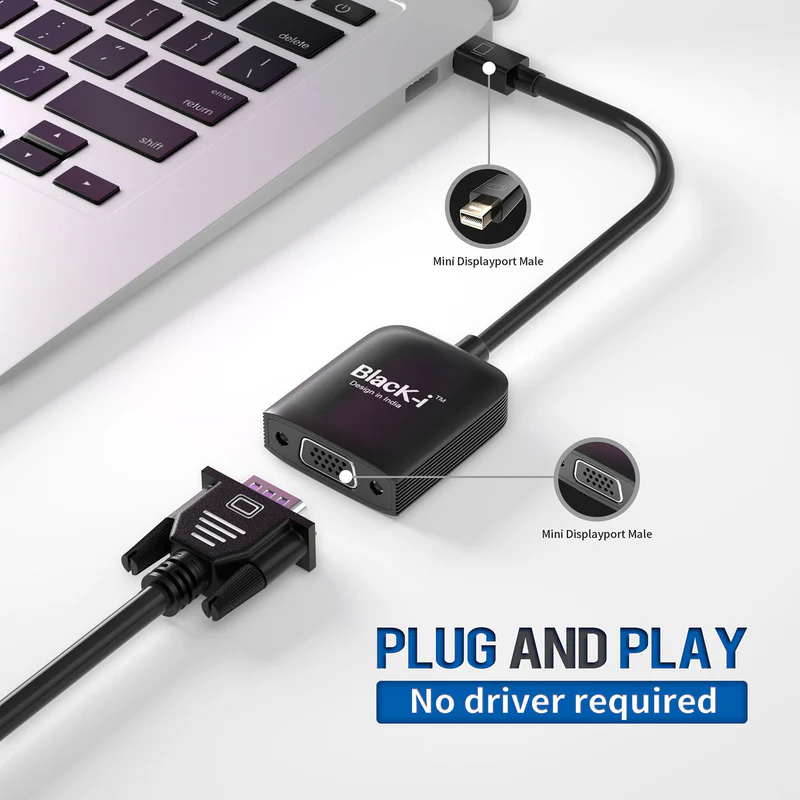 Black-i Mini DisplayPort to VGA Converter