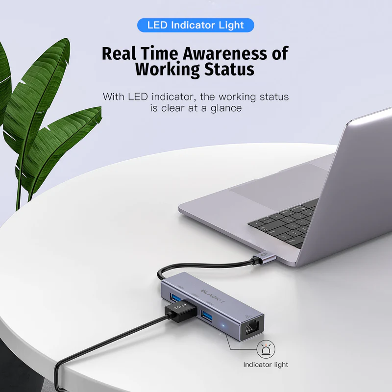 Black-i USB 3.0 to Gigabit LAN with 3*USB 3.0 Hub