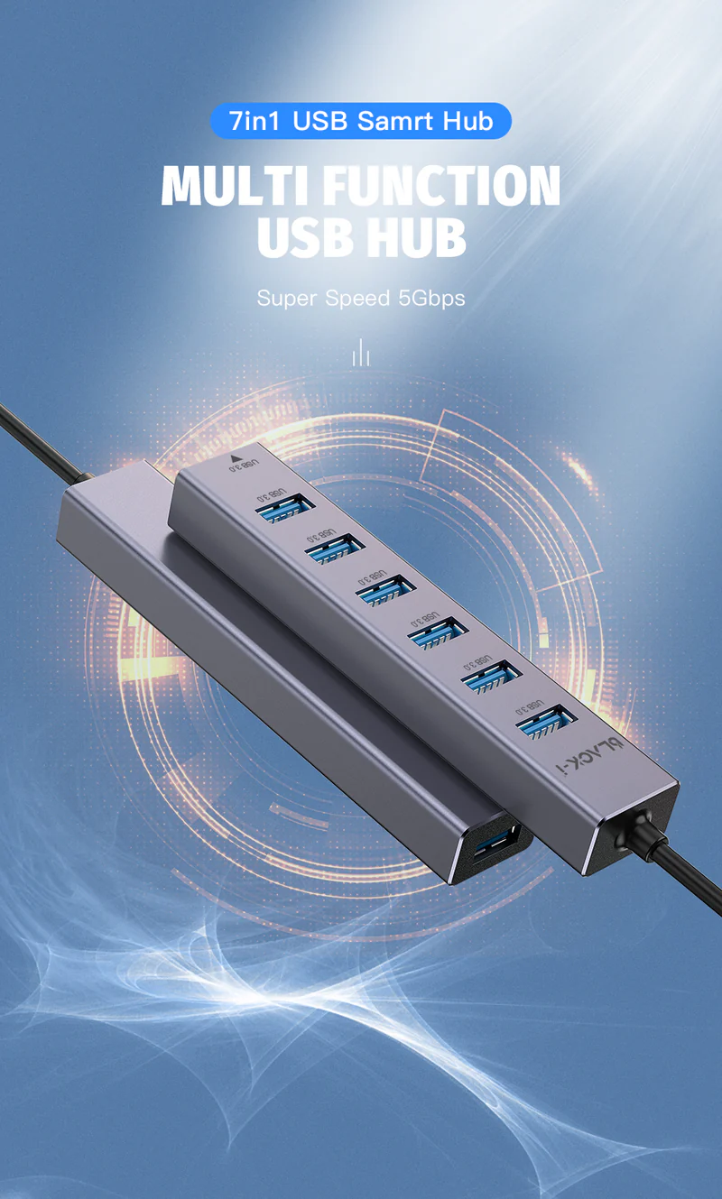 Black-i USB 3.0 7 Port Hub