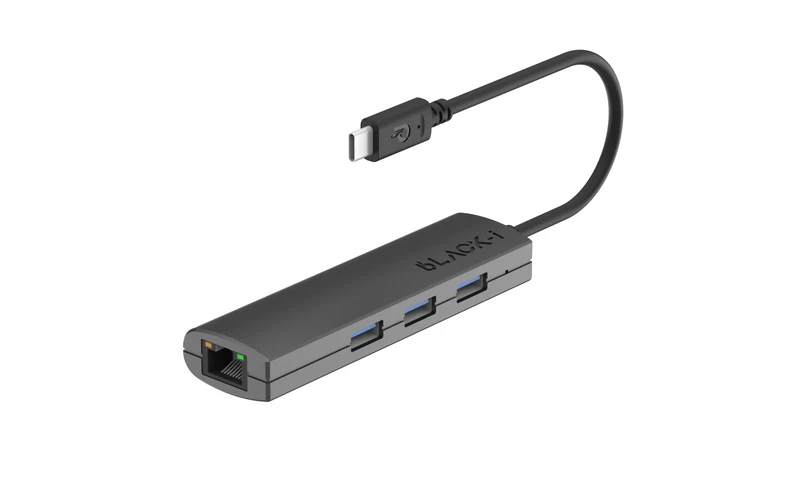 Black-i USB-C to 3-Port USB 3.0 Hub & Gigabit Lan