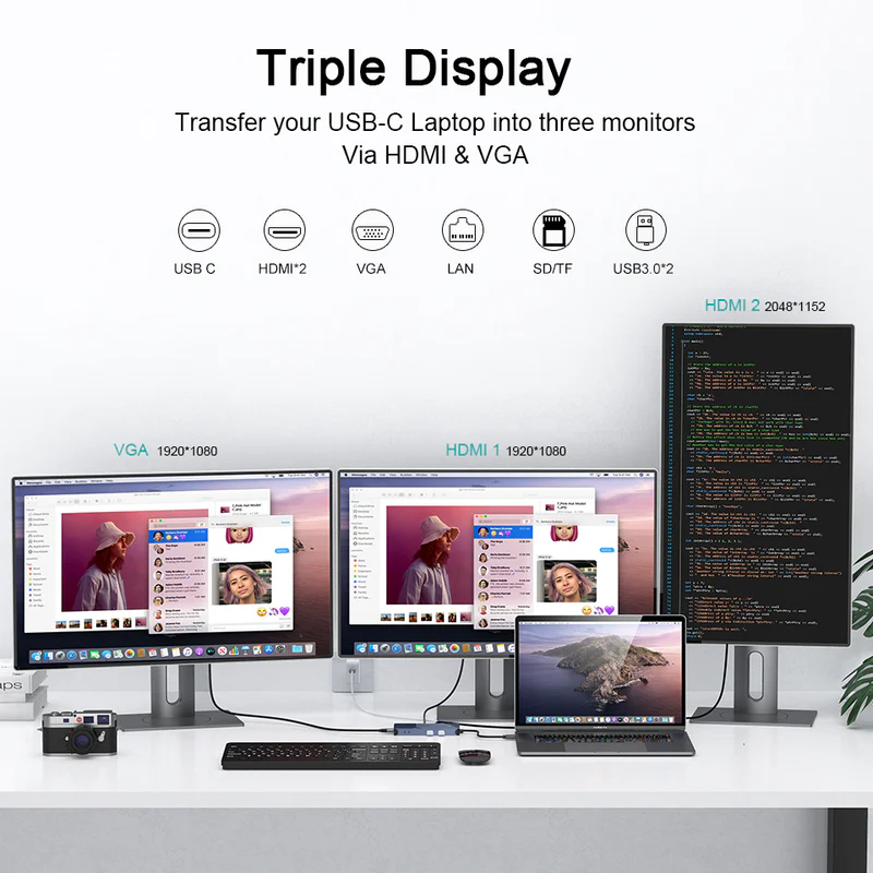 Black-i USB 3.0 / USB-C DisplayLink Docking Station