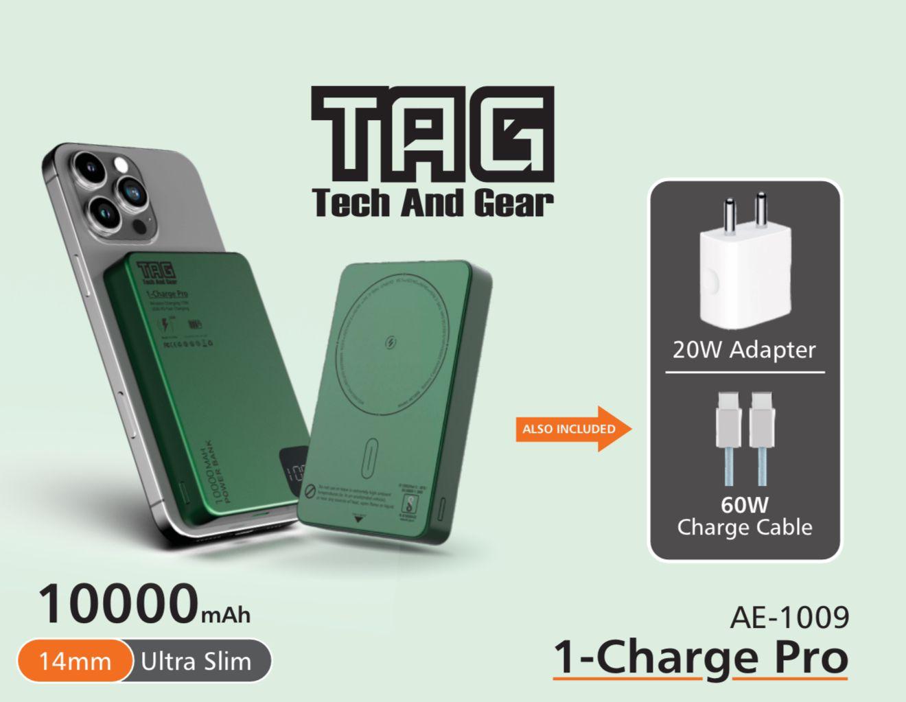 TAG 1-Charge Pro – Ultimate Power Combo (30W Wired | 15W Wireless) in Green