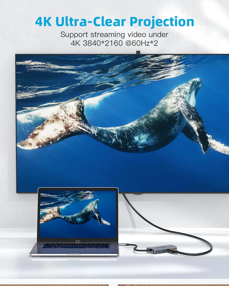 Black-i USB-C Hub with Dual HDMI – Extension Mode (Windows)