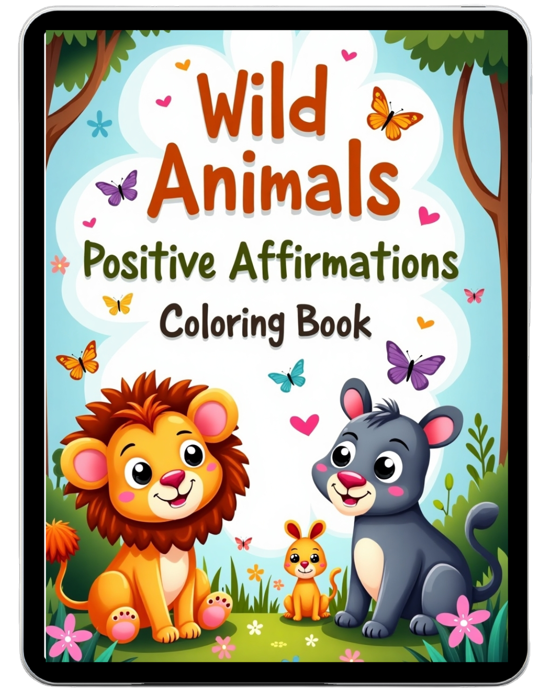 Wild Animals Positive Affirmations Coloring Book