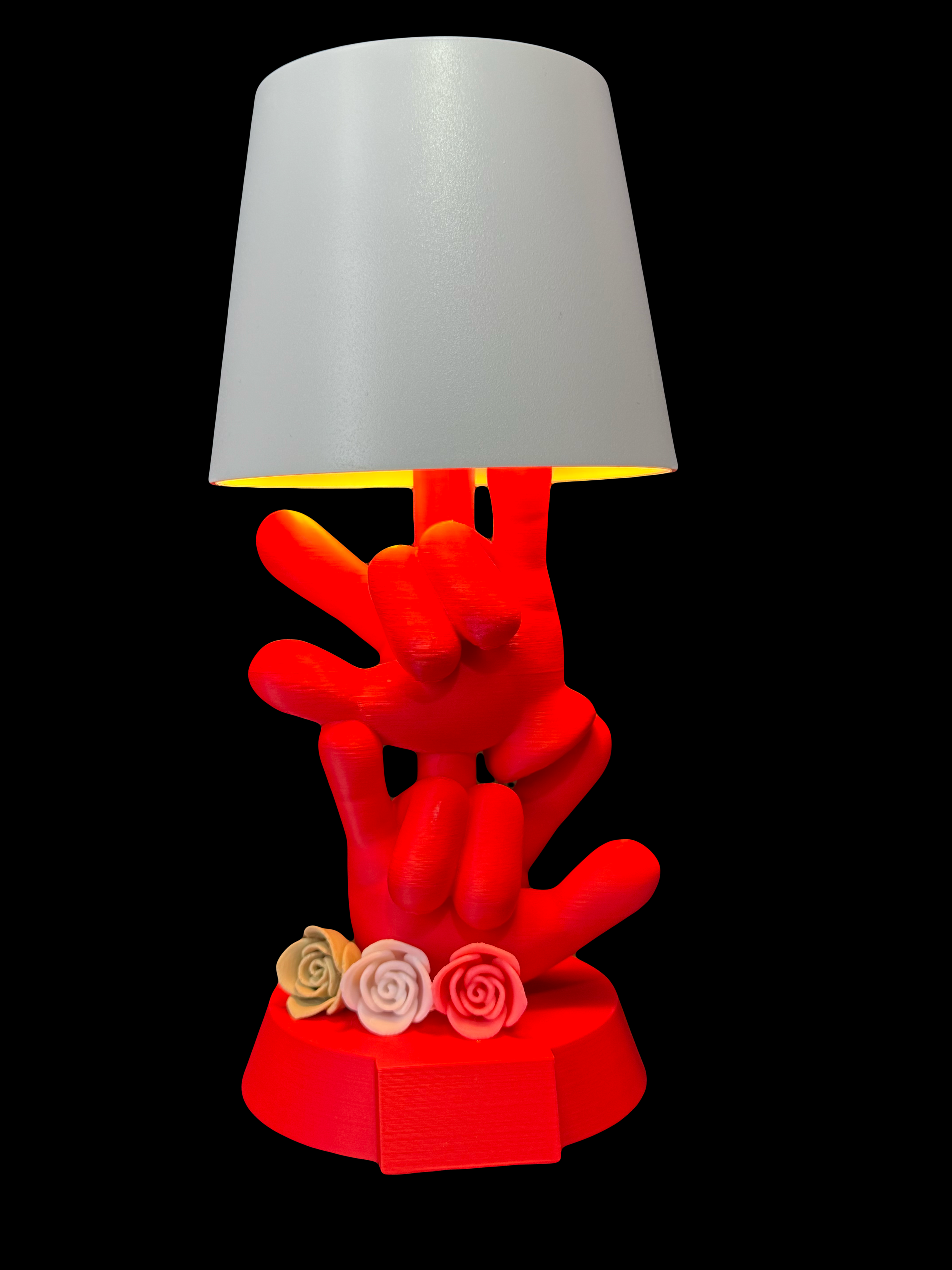 Custom 3D ILY Small Cordless Two Hands with the Roses OR  without Roses.