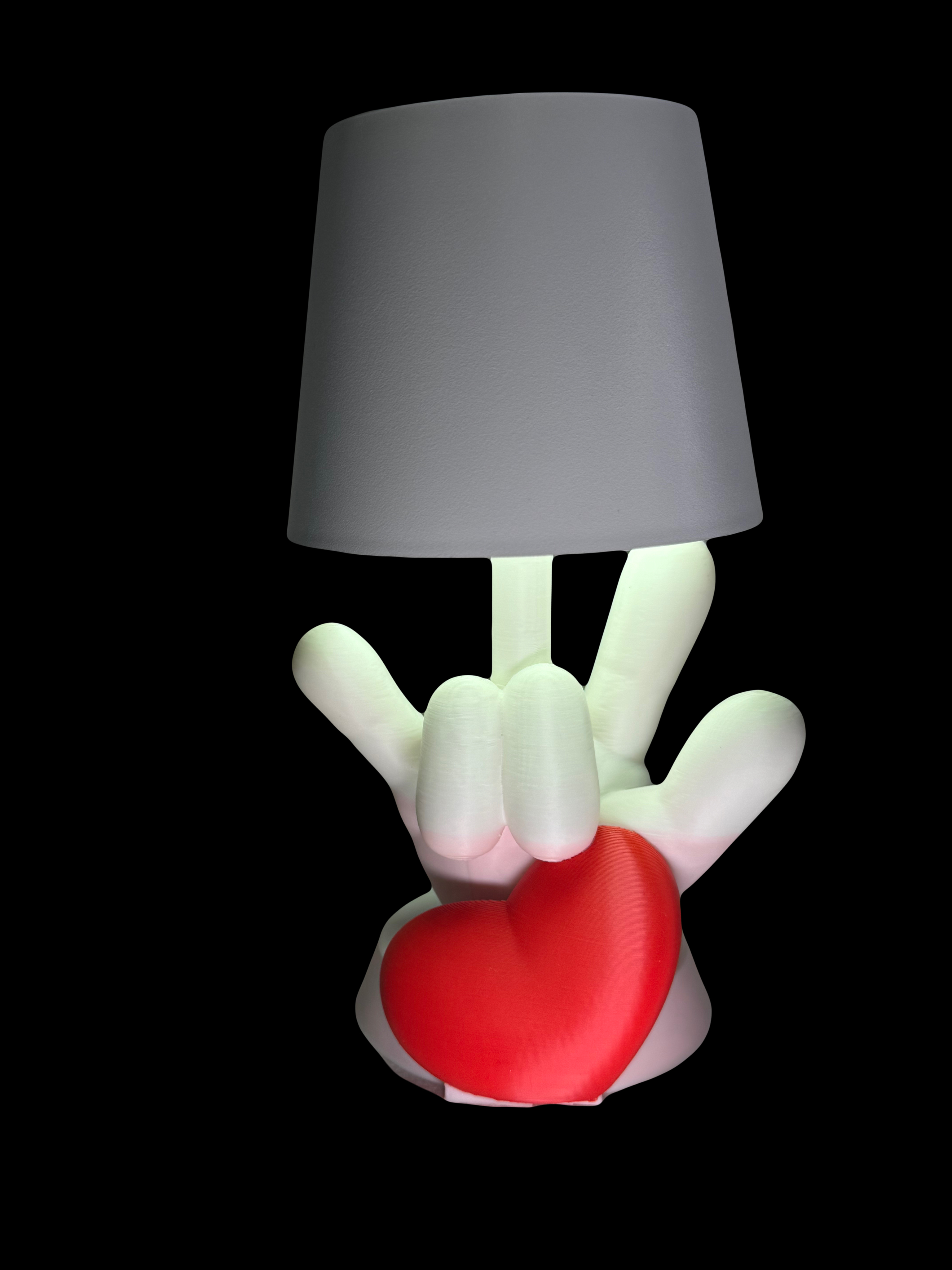 Custom 3D Small  Cordless ILY Desktop Touch Lamp