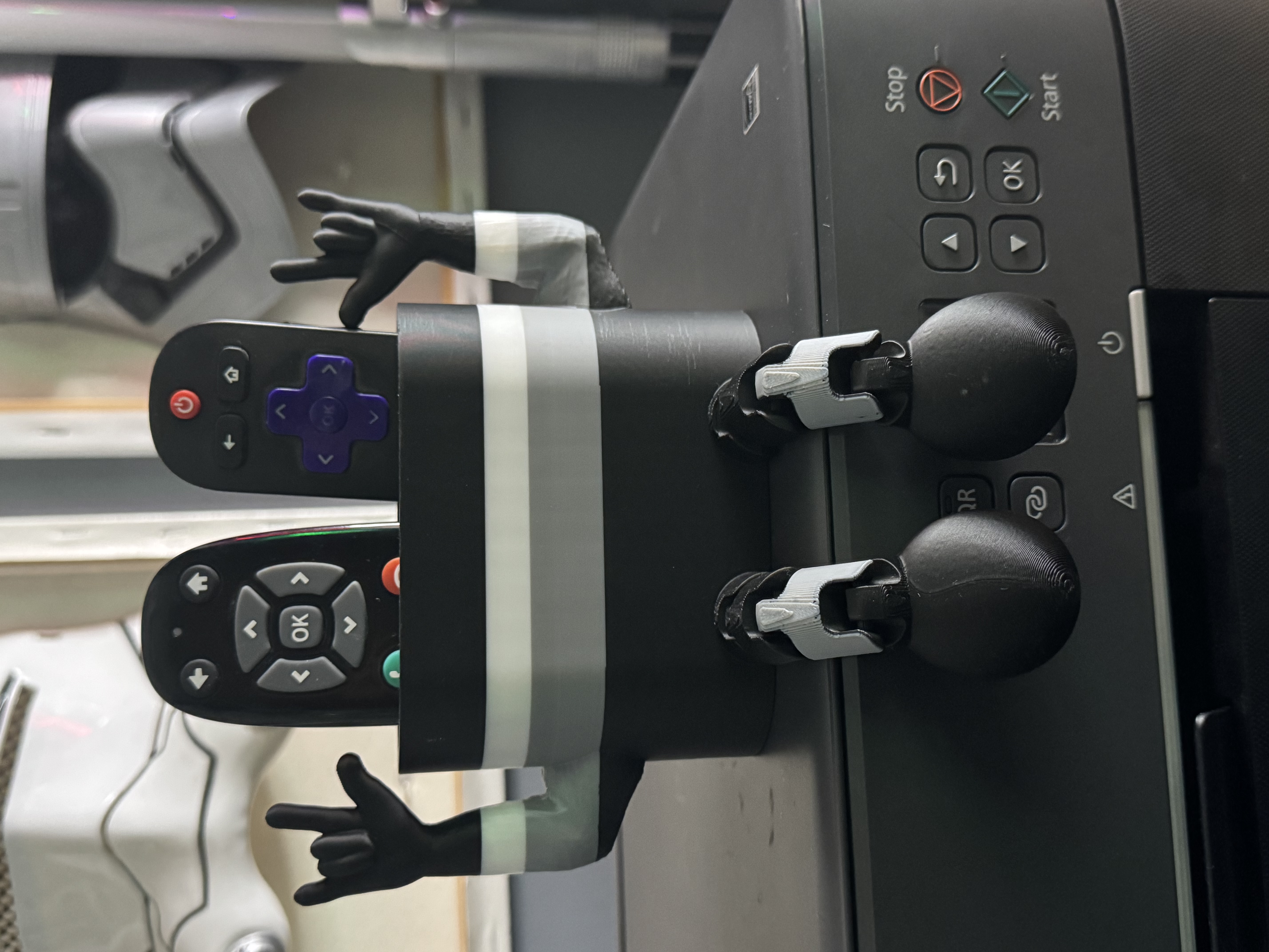 ASL Custom I Love you Muscle Arms  Remote Control Holder with Moveable Legs 