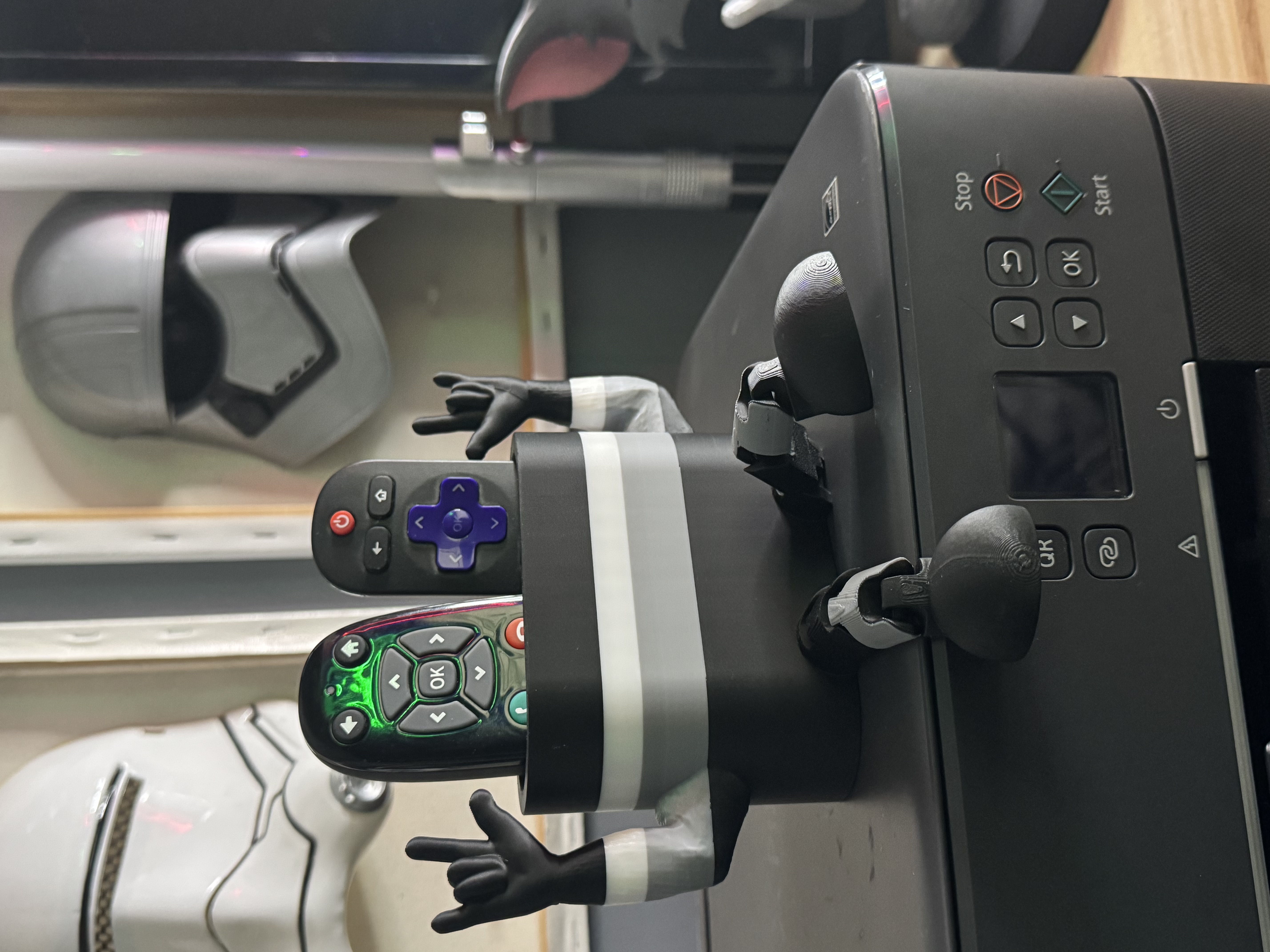 ASL Custom I Love you Muscle Arms  Remote Control Holder with Moveable Legs 