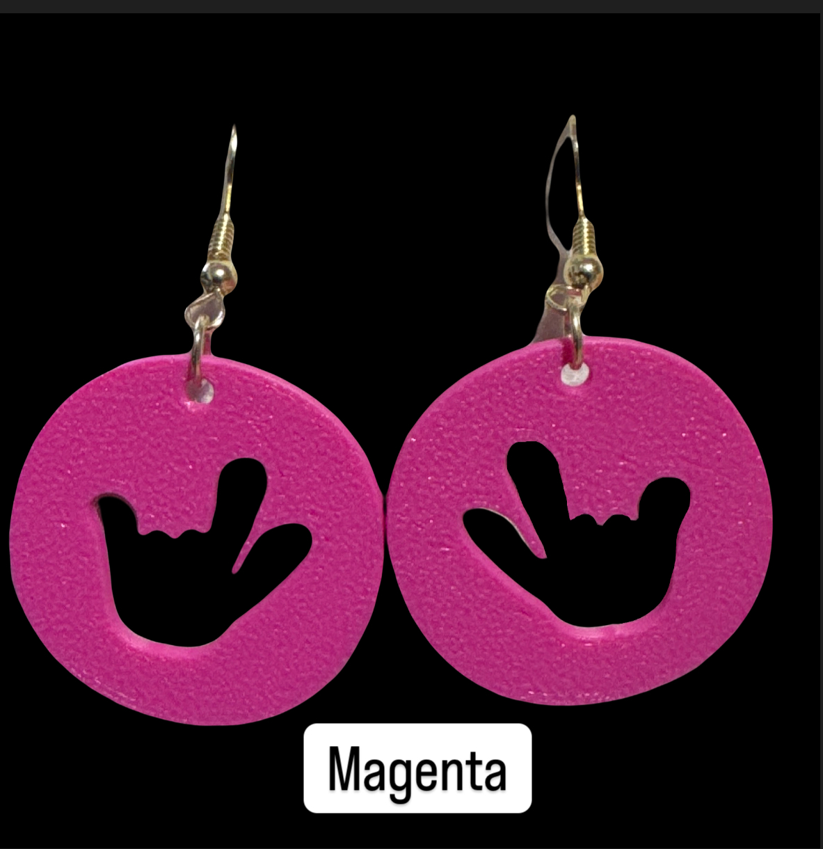 ASL  I Love You ILY Cutout Earrings 