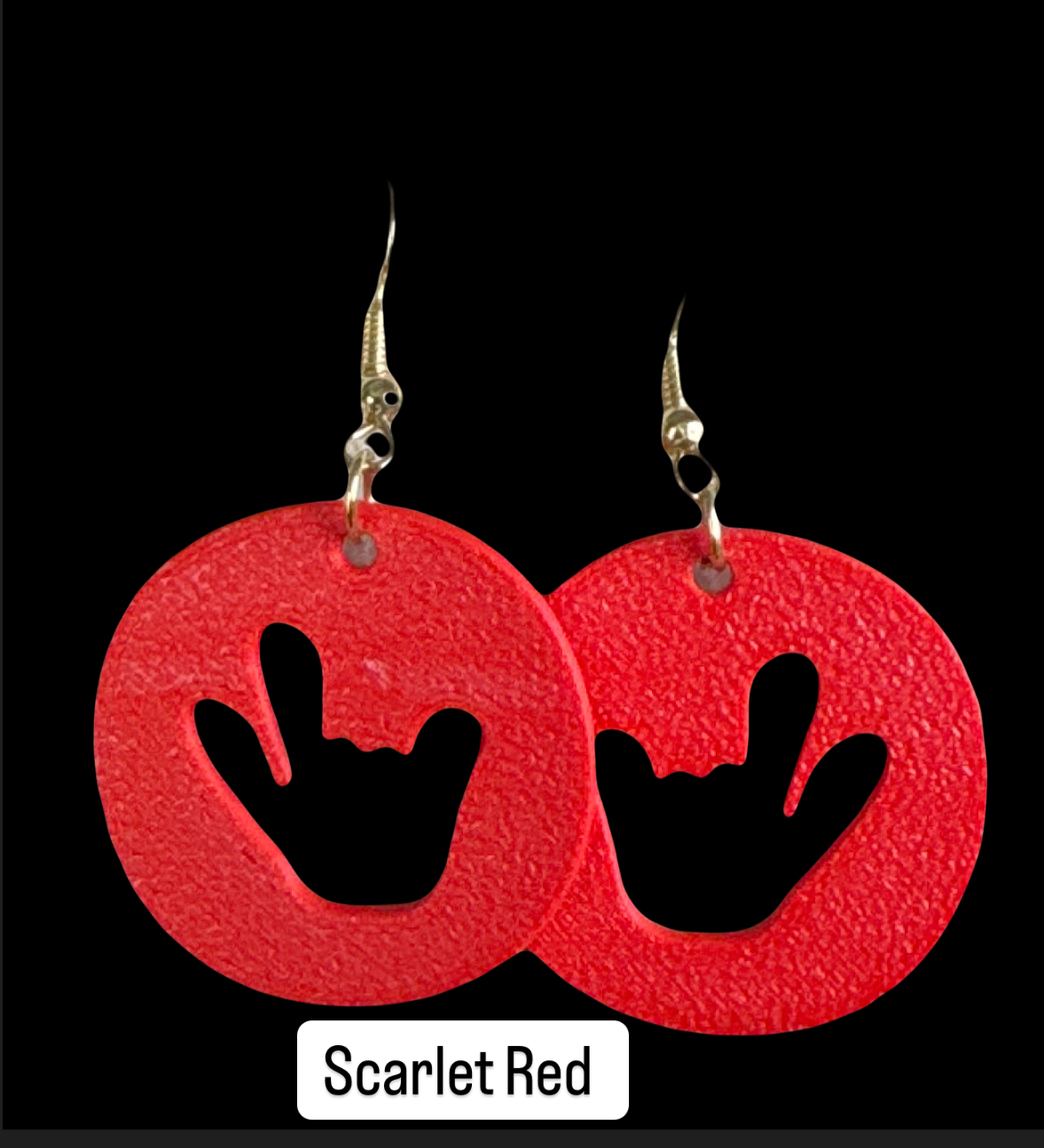 ASL  I Love You ILY Cutout Earrings 