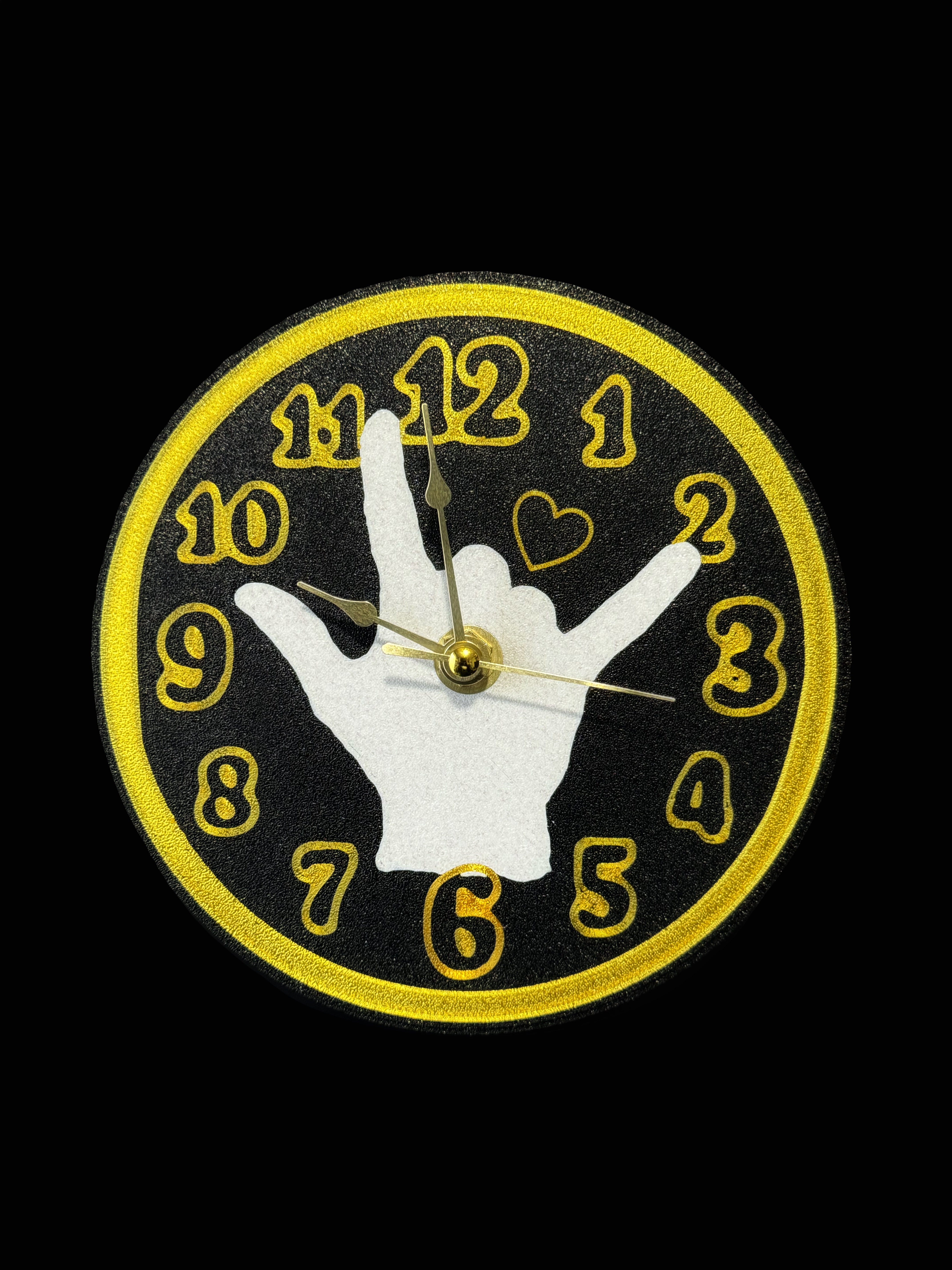  I Love You Hand Desktop Clock- ILY ASL Gesture Hand.