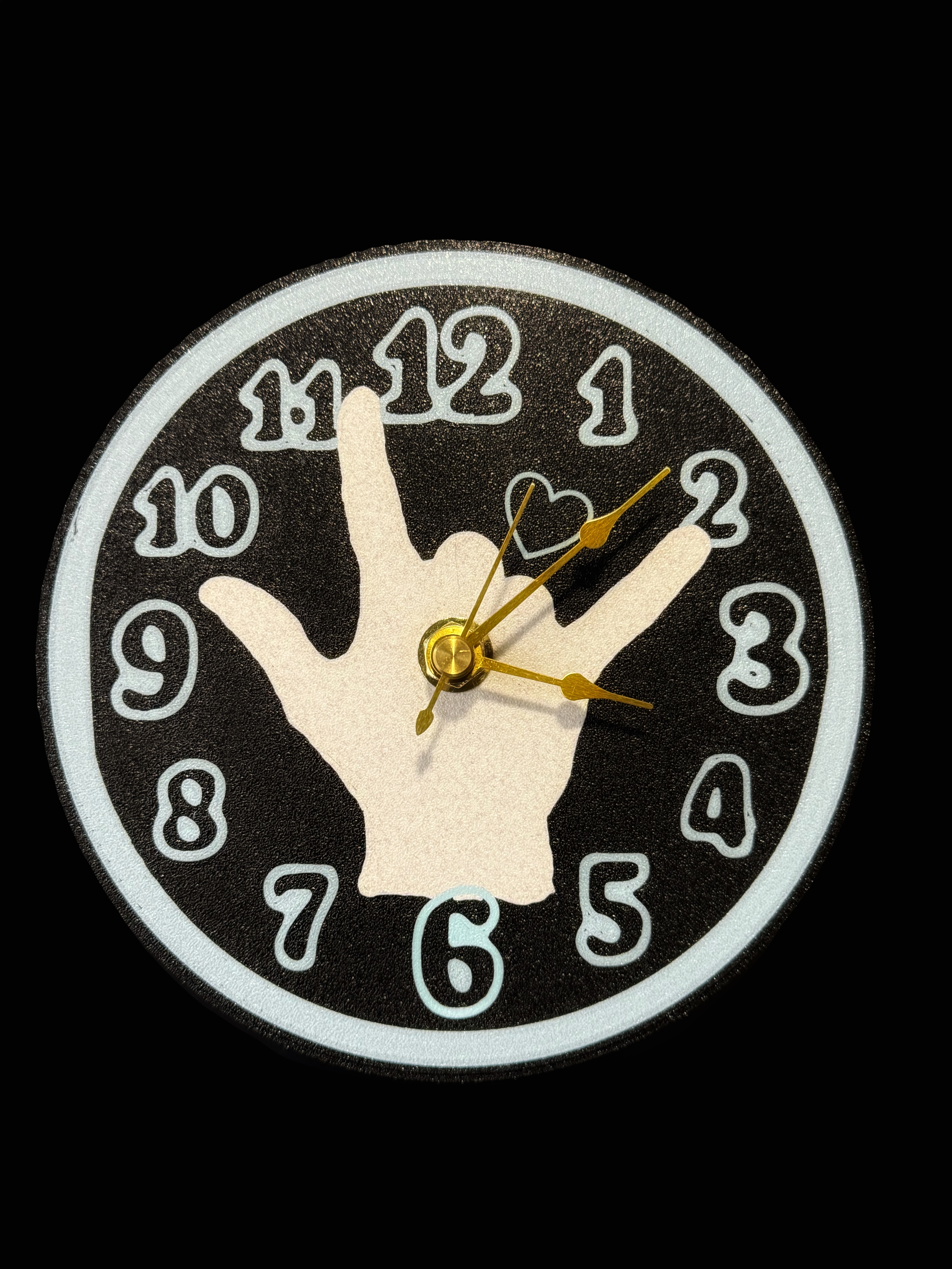  I Love You Hand Desktop Clock- ILY ASL Gesture Hand.