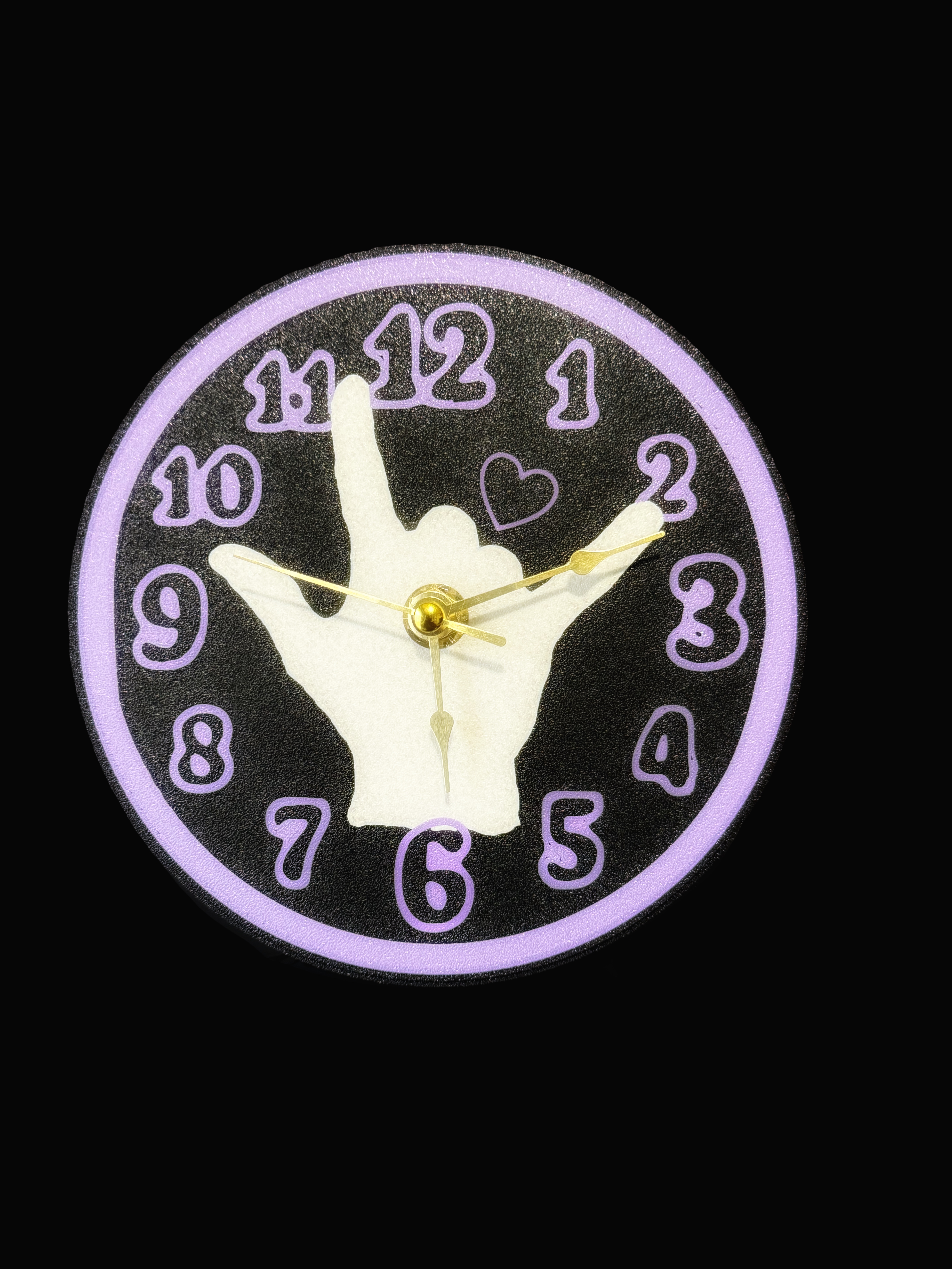 I Love You Hand Desktop Clock- ILY ASL Gesture Hand.