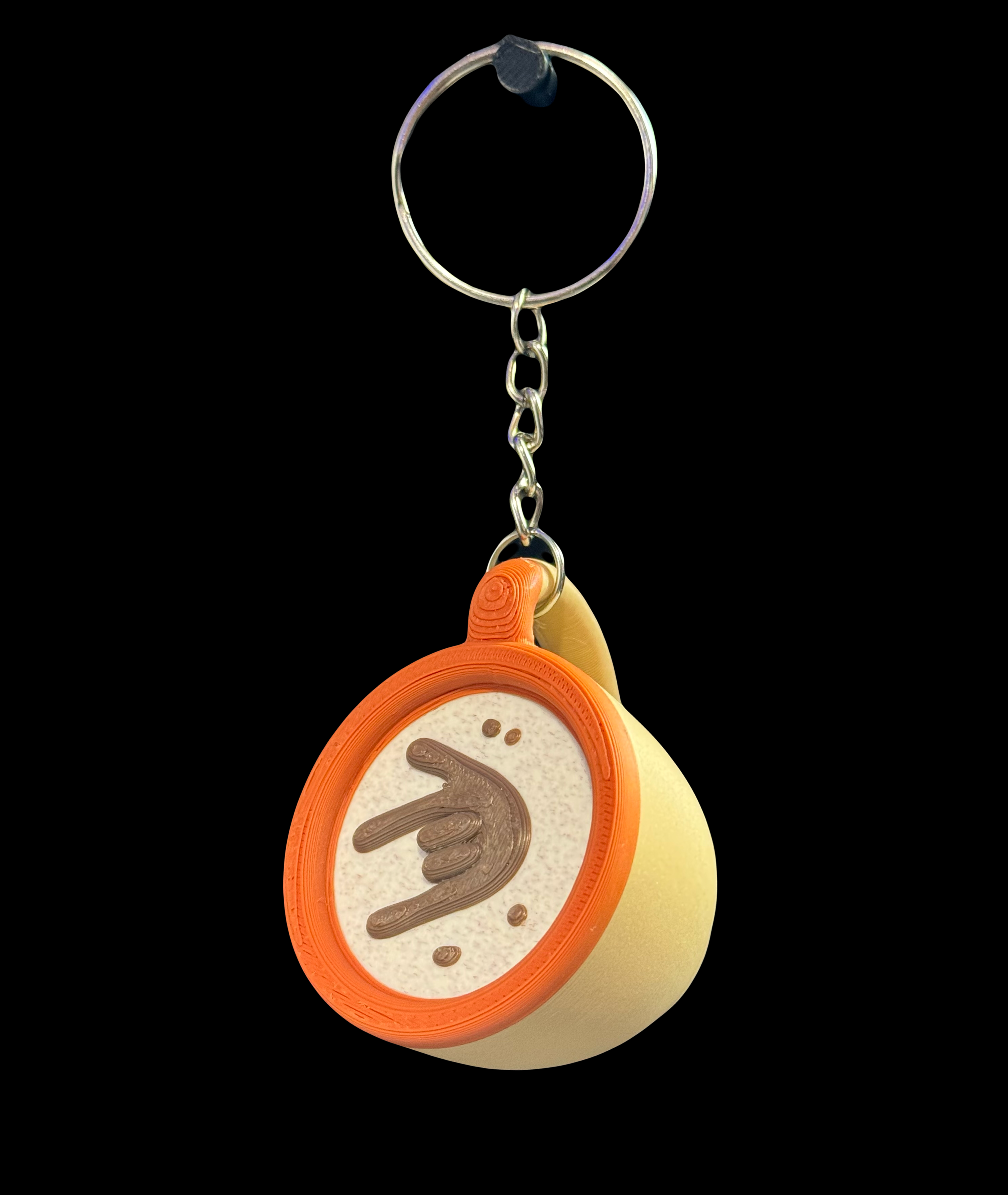 Caffe Latte I Love You ASL Cup Keyring 