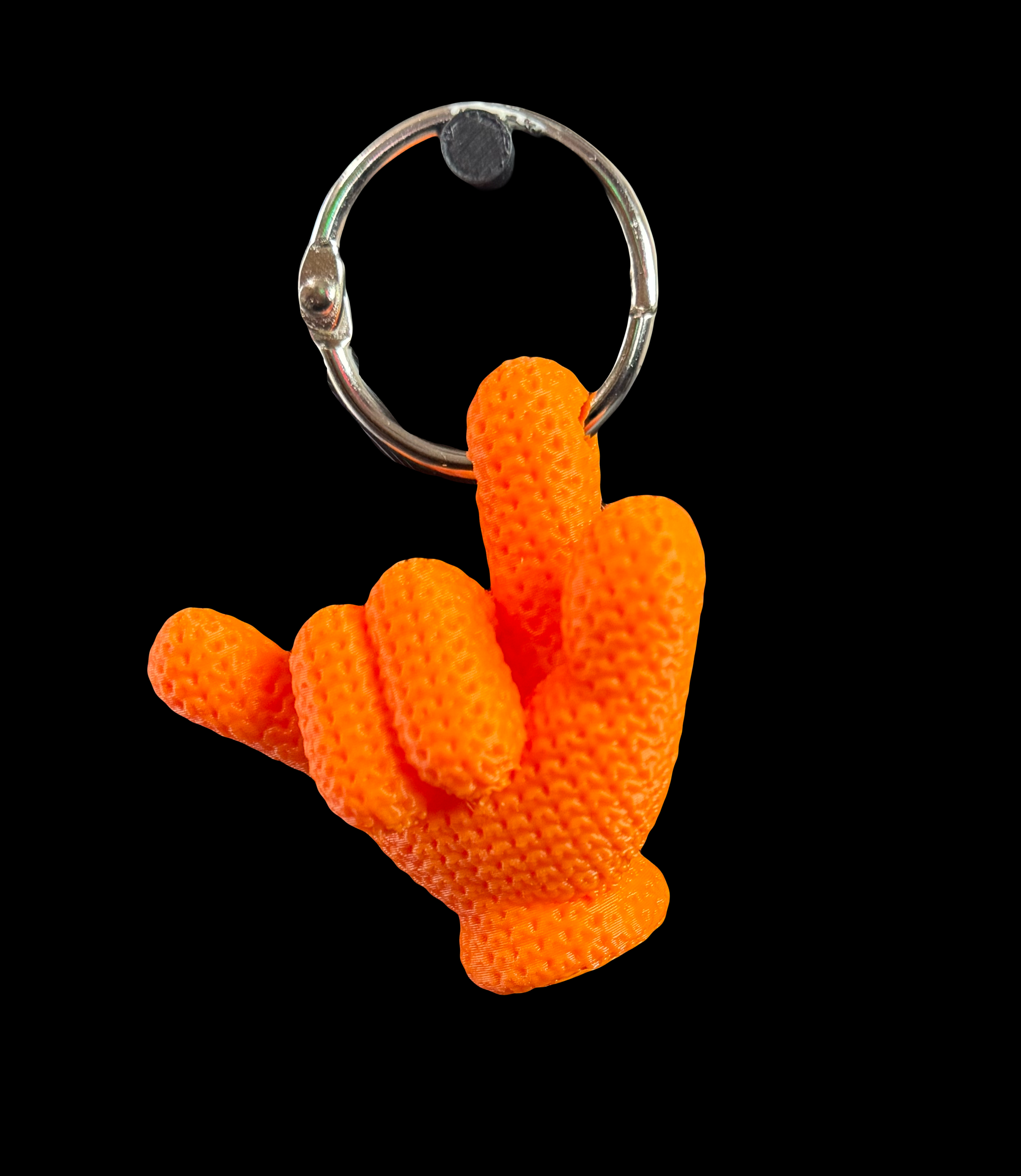 I Love You ASL Keyring- Knitted Texture.