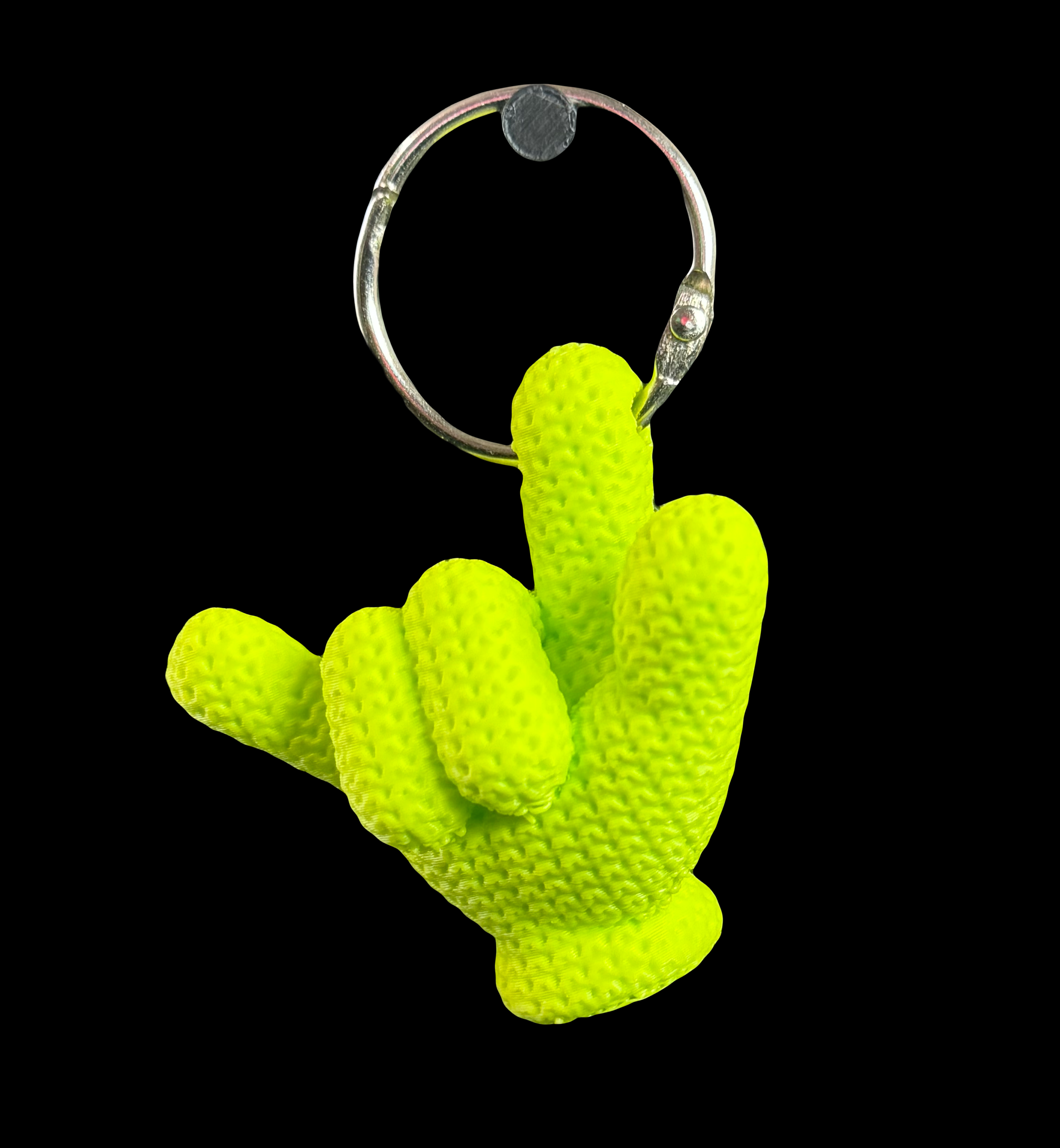 I Love You ASL Keyring- Knitted Texture.