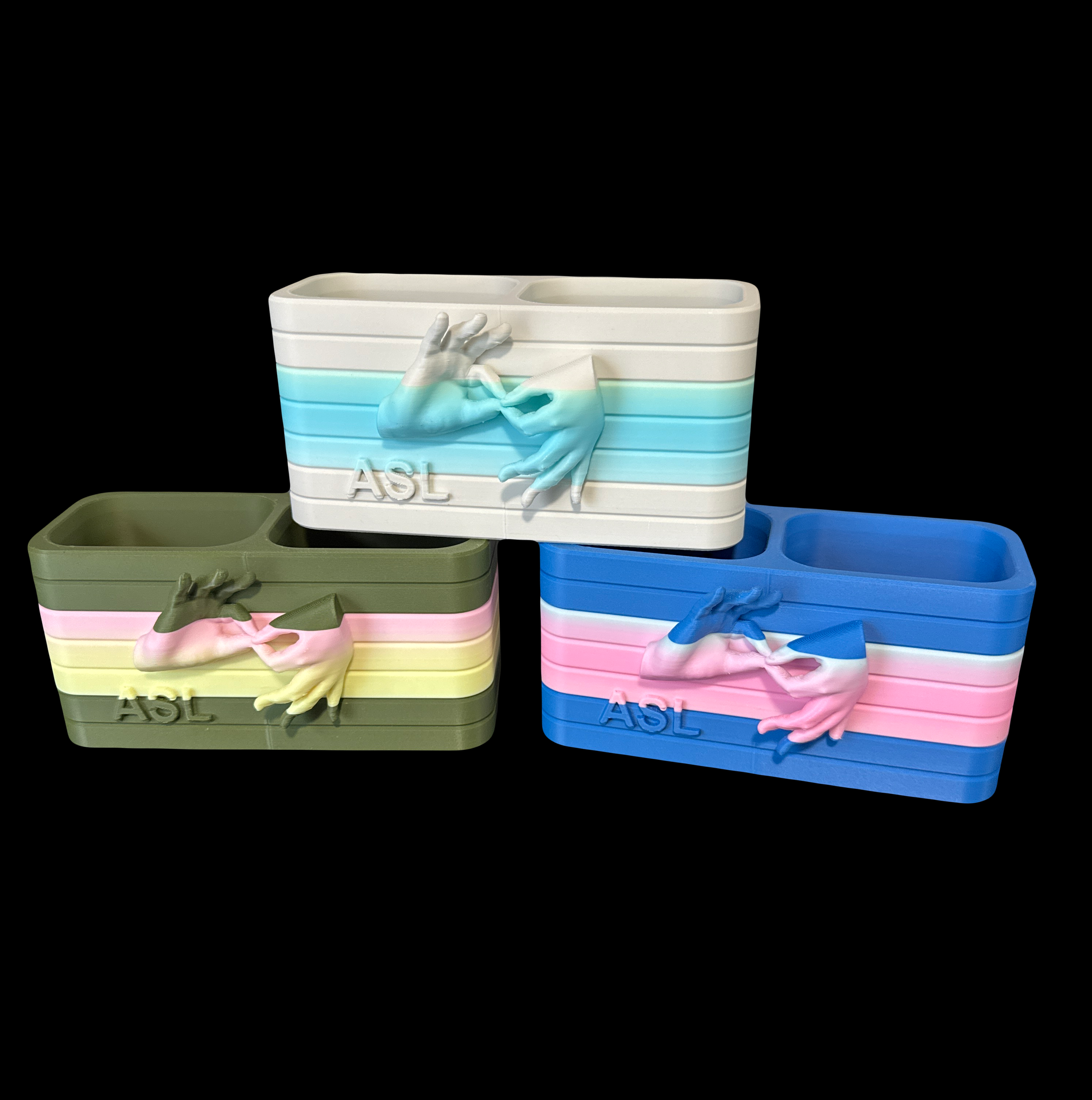 Custom 3D Small ASL Interpreter Pen / Desk Organizer
