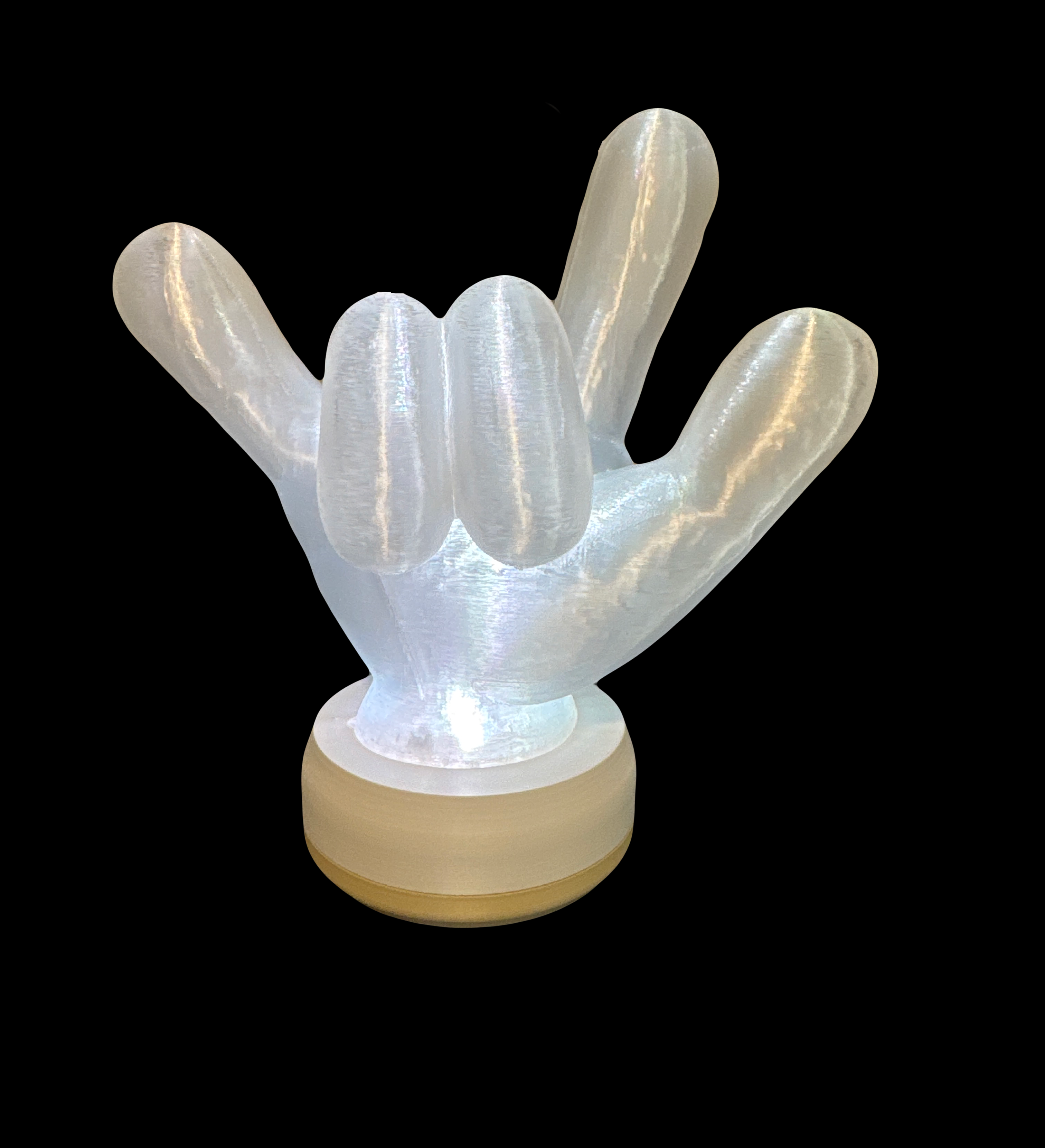 Custom 3D ILY RGB Color Bedroom / Office Lamp