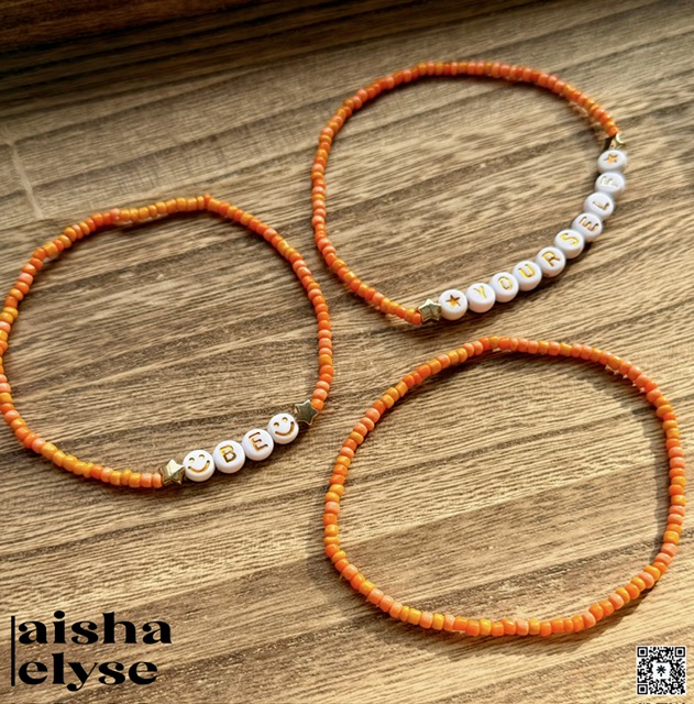 Handmade Beaded Bracelets - Be Yourself -Set of 3