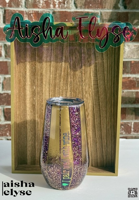 17 oz. Glitter Wine Tumbler