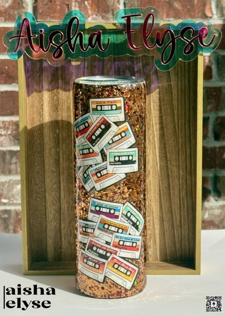 30oz Skinny Tumbler - Just a hood mom with a good playlist. 