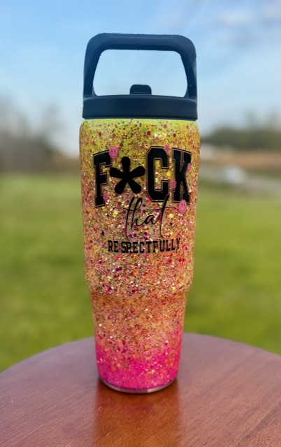 F That 30 oz Glitter Clip Mate Tumbler