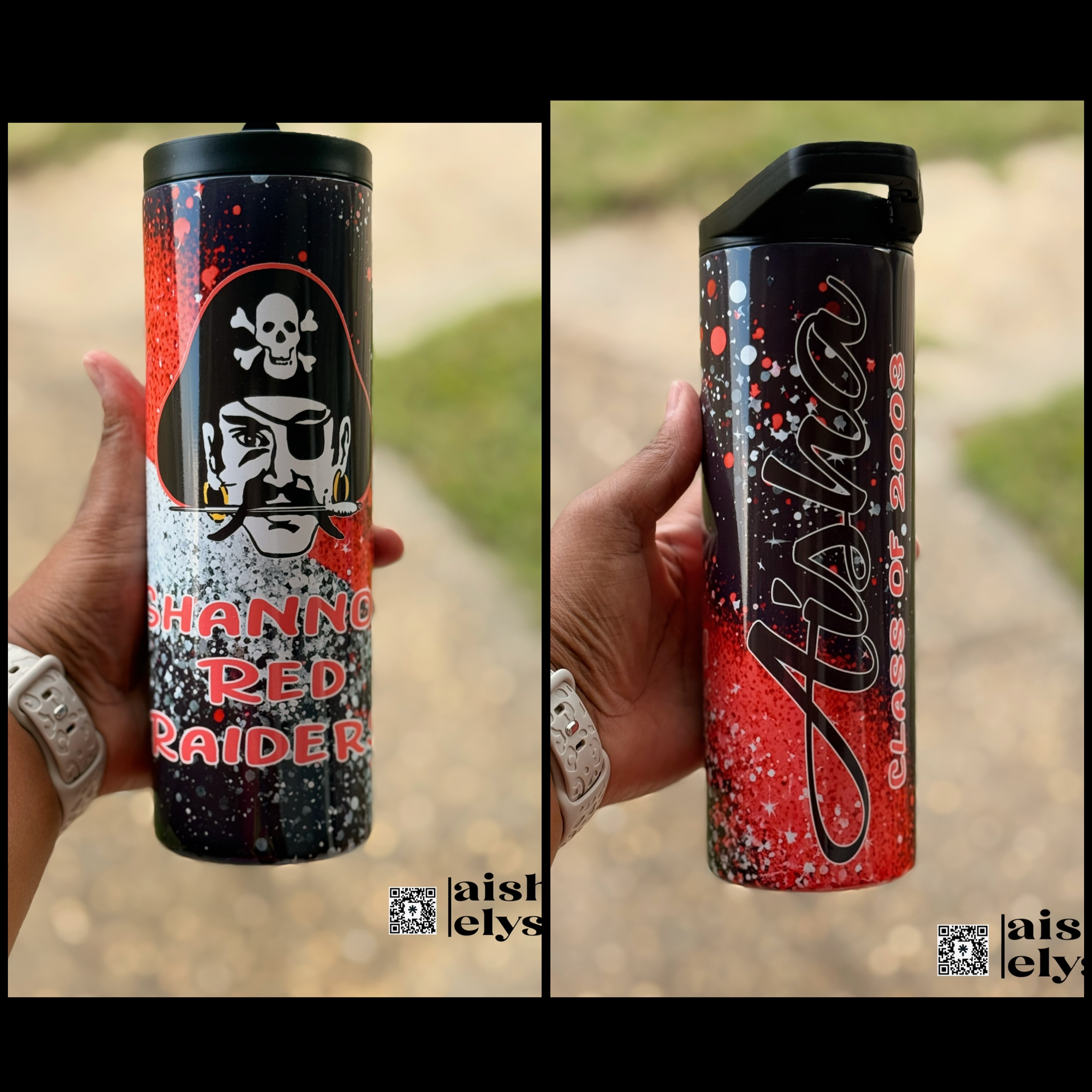 Custom Shannon Red Raiders  Tumbler