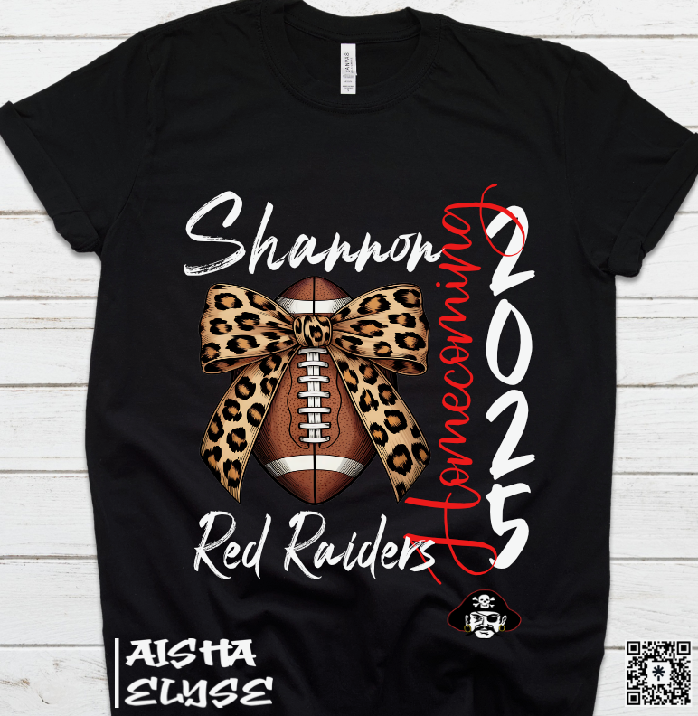 Shannon Red Raiders Homecoming 2025 Black T-Shirt