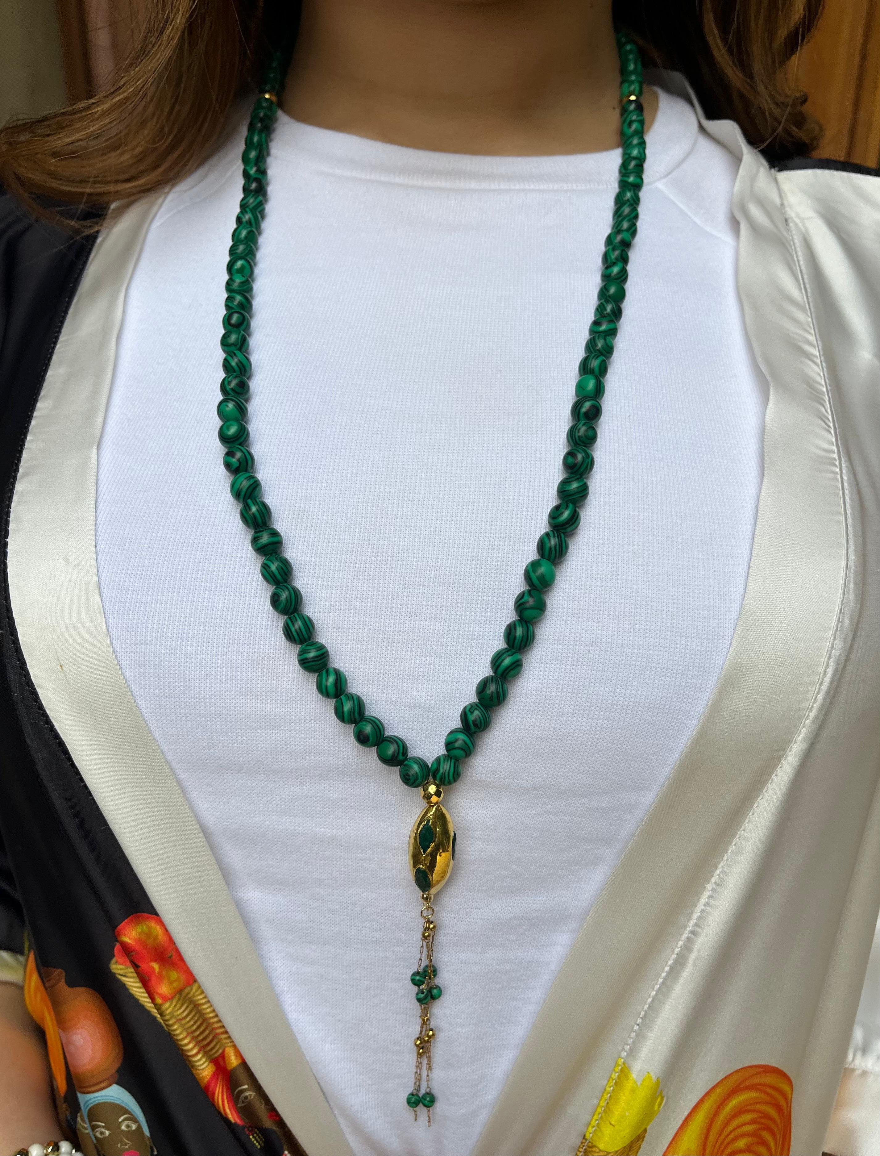 Necklace/سبحة  Dark Green-Malachite 
