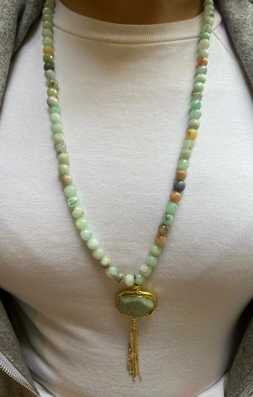 Necklace/سبحة  Sage Green-Amazonite 