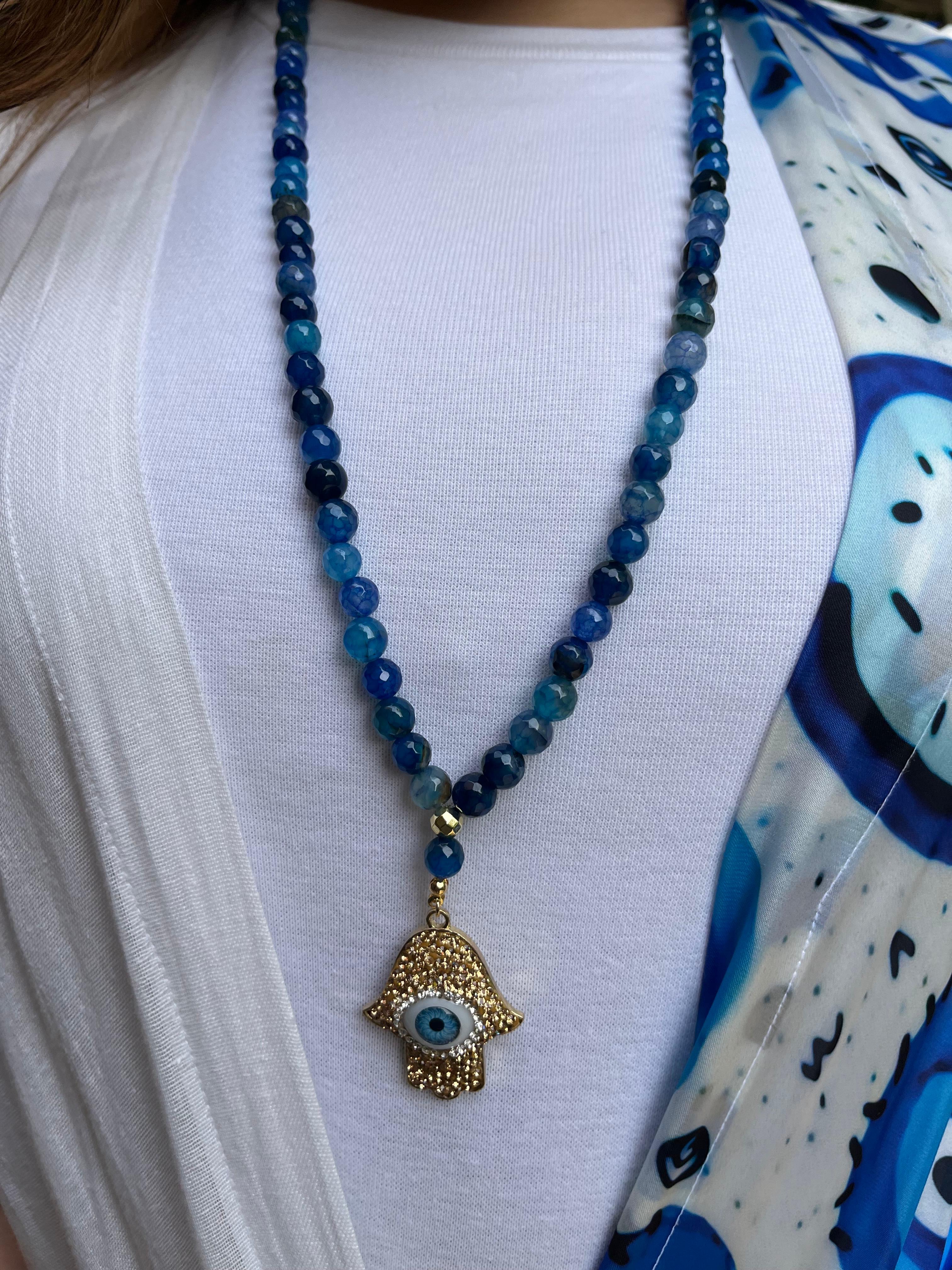 Necklace/سبحة  Blue EvilEye-Agate 
