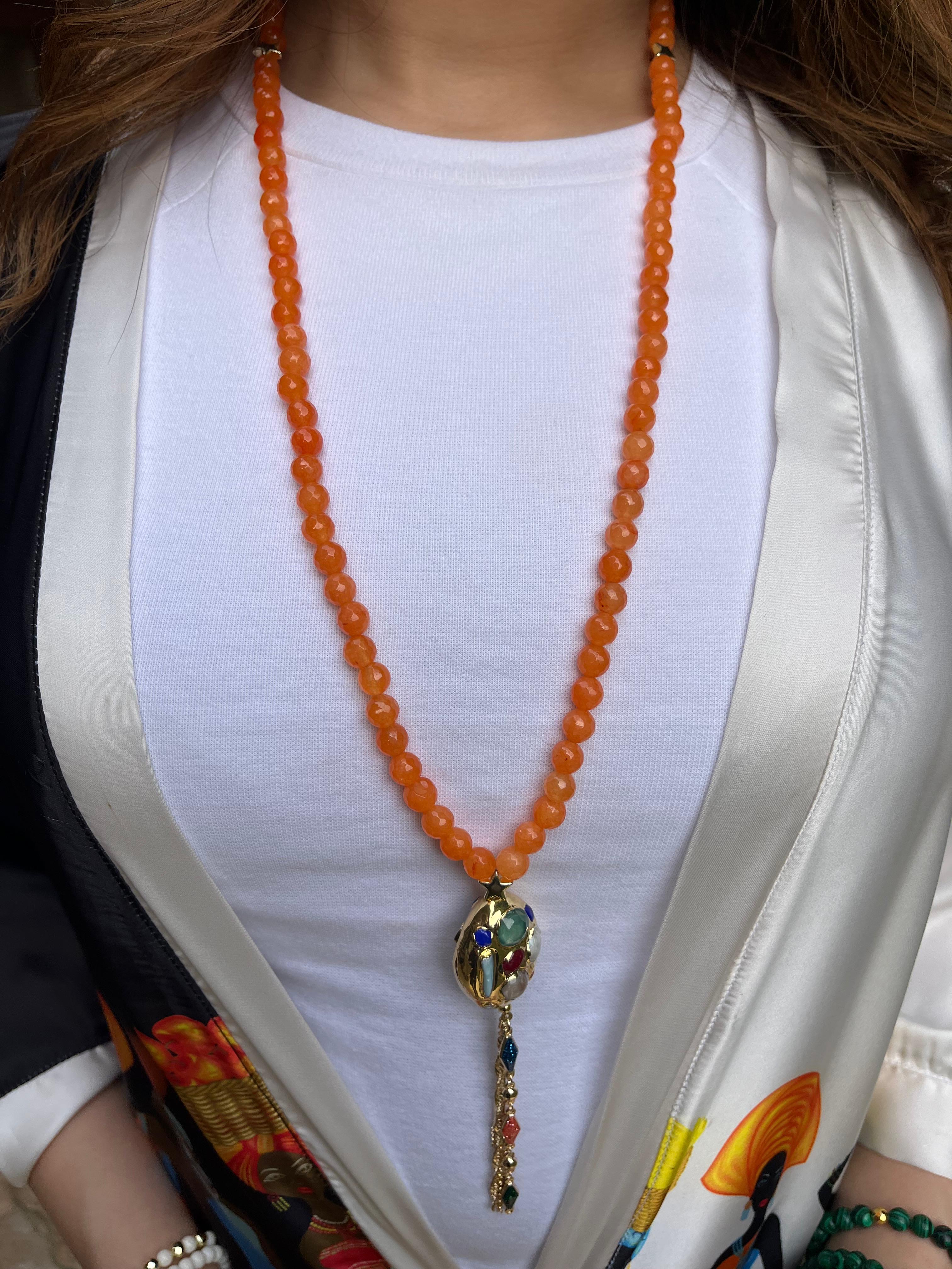 Necklace/سبحة Orange-jade 
