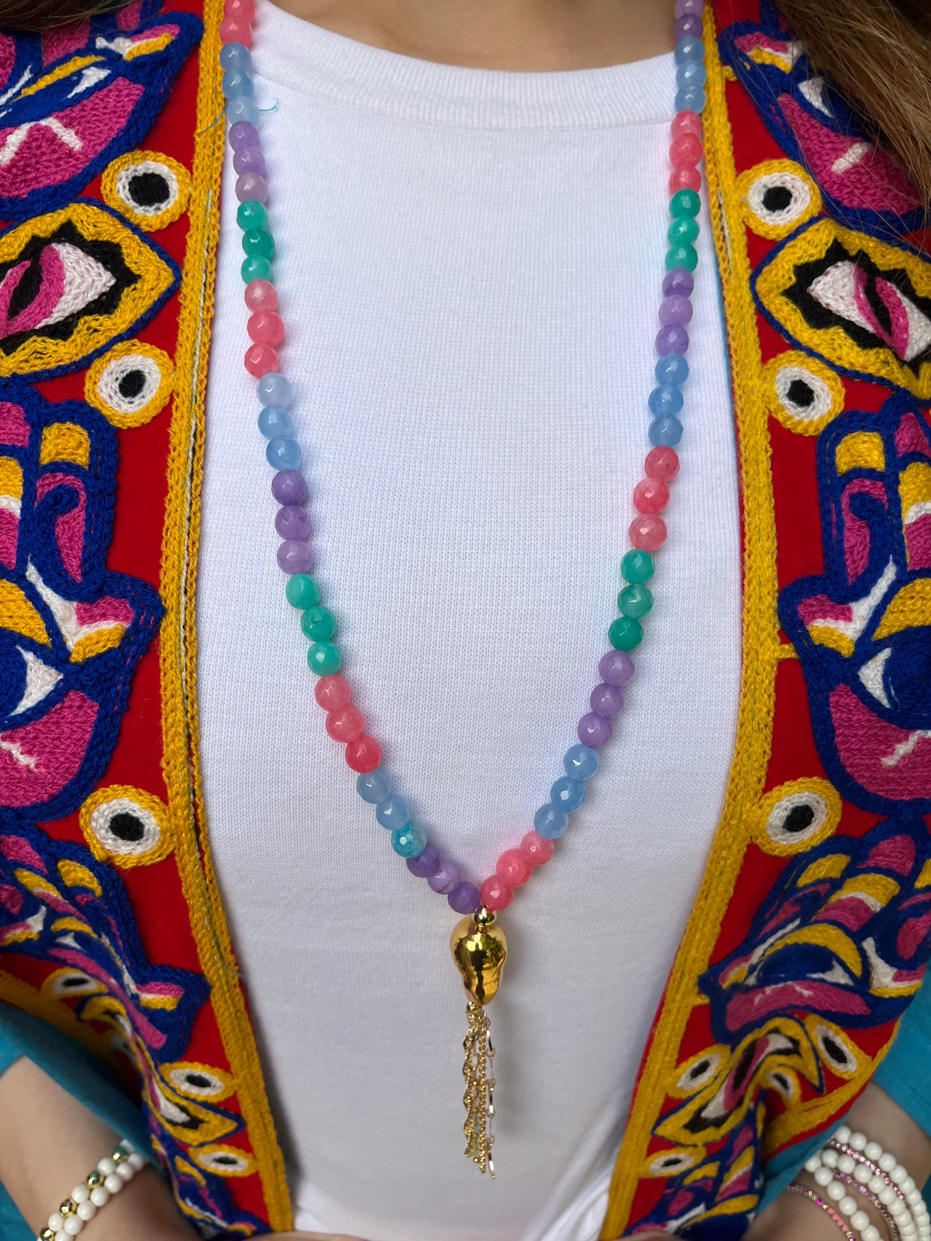 Necklace/سبحة Colorful-Agate 