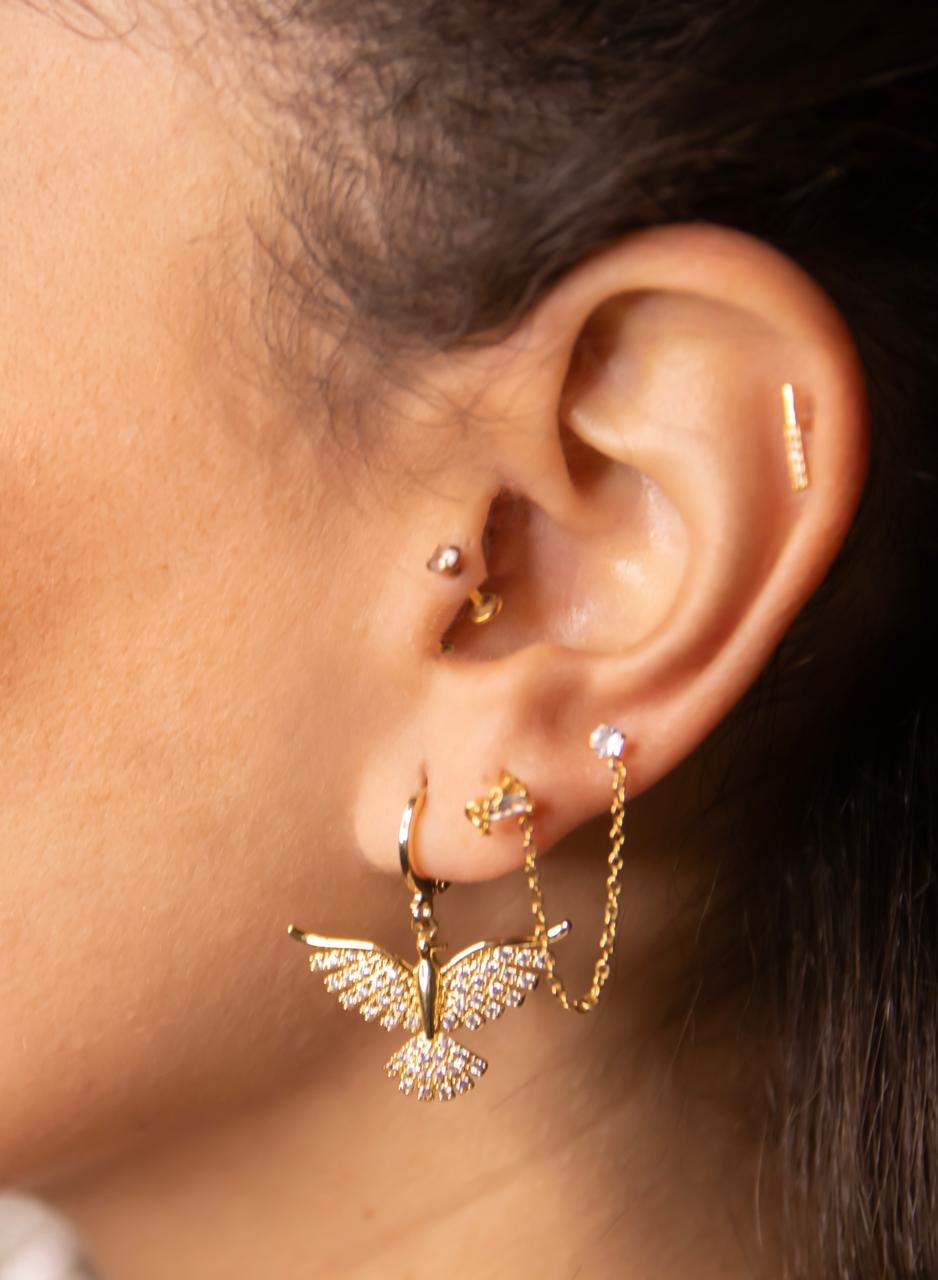 Vintage style flying bird earrings