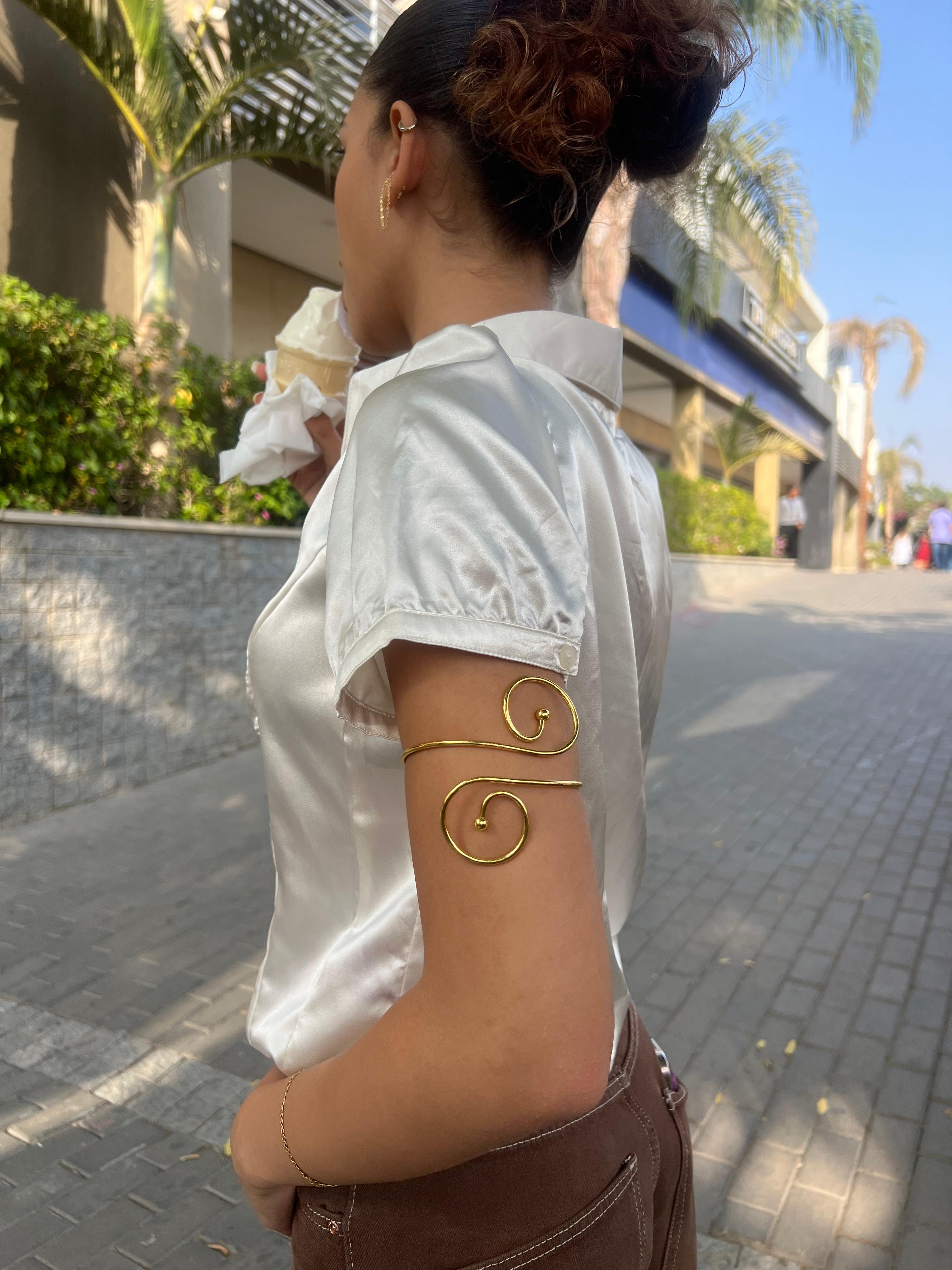 Gold Spiral Arm Cuff